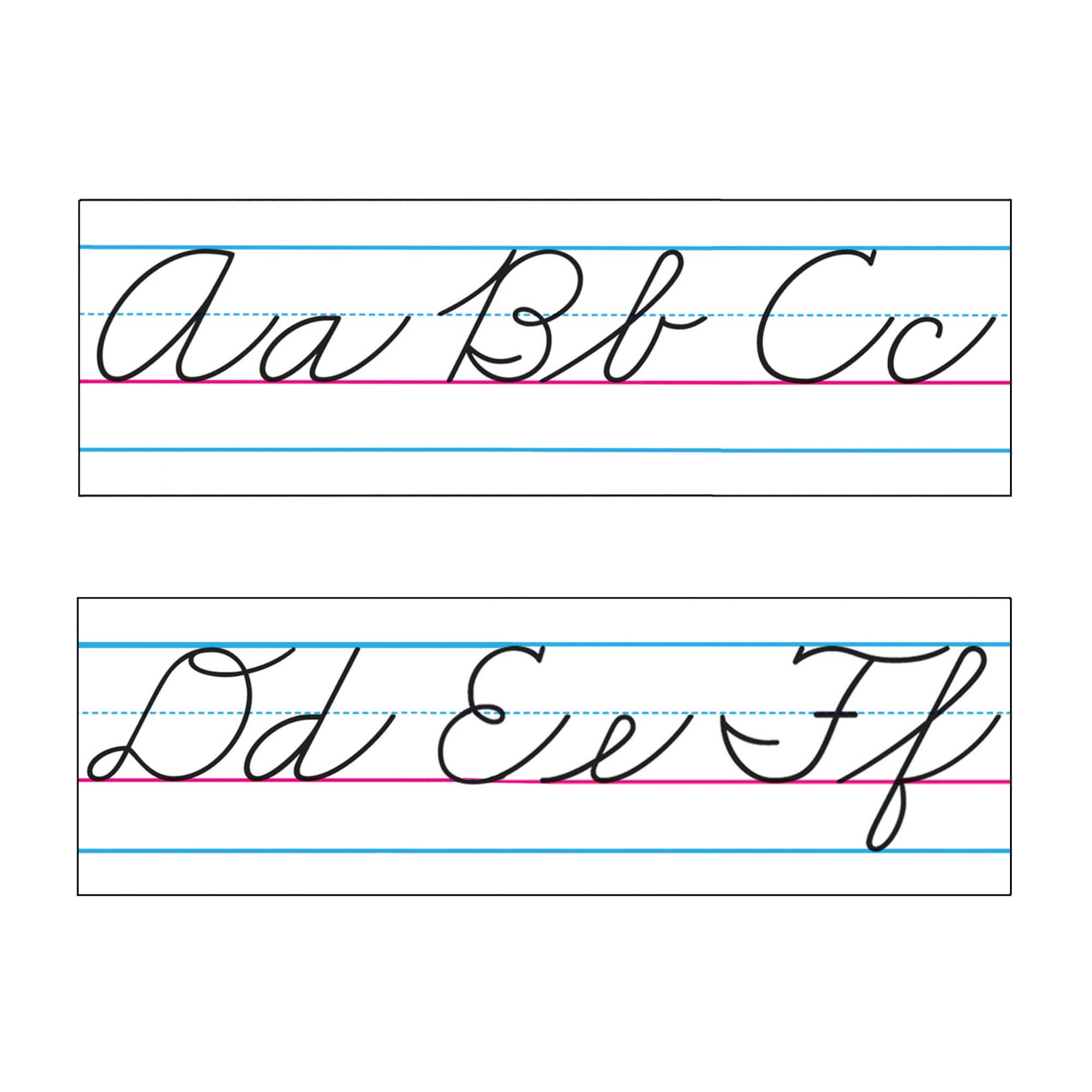 Trend Enterprises® Basic Alphabet Zaner-Bloser Cursive Bulletin Board Set
